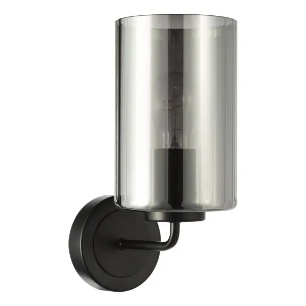 Daylin Satin Black & Smoked Glass Wall Light