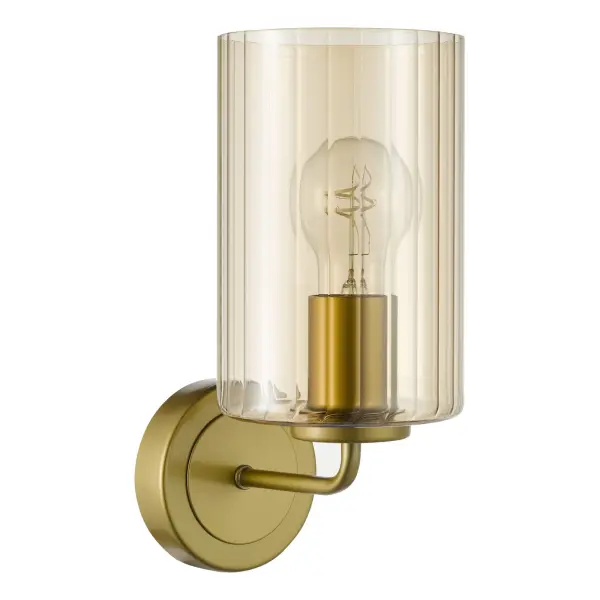 Daylin Satin Gold & Amber Glass Wall Light