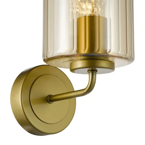 Daylin Satin Gold & Amber Glass Wall Light