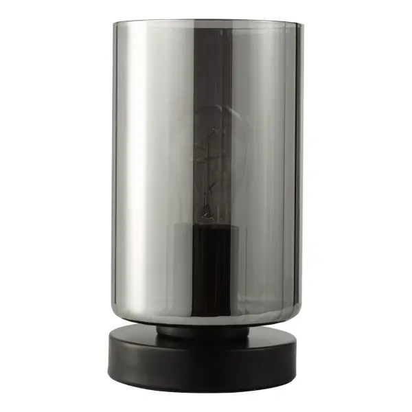 Daylin Satin Black & Smoked Glass Touch Table Lamp