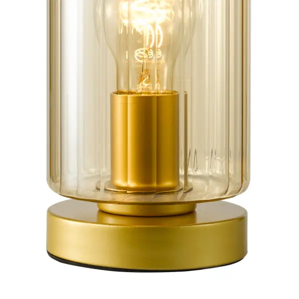 Daylin Satin Gold & Amber Glass Touch Table Lamp