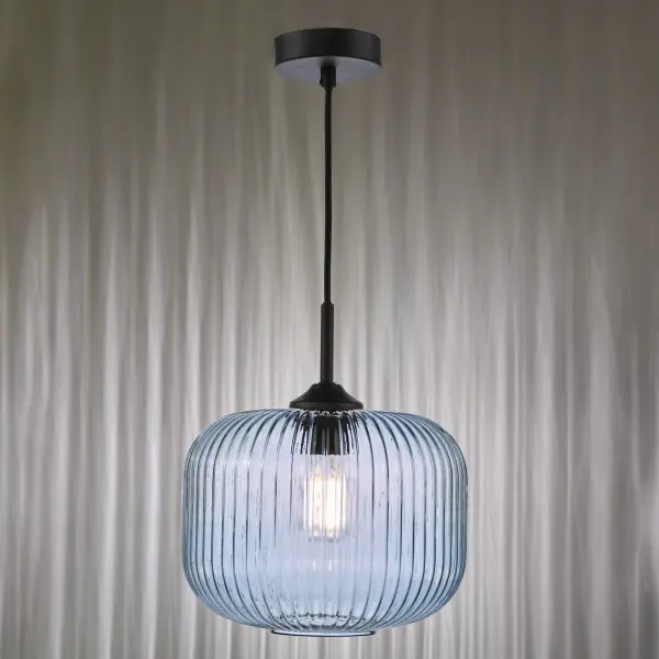 Demarius Black and Blue Glass Pendant