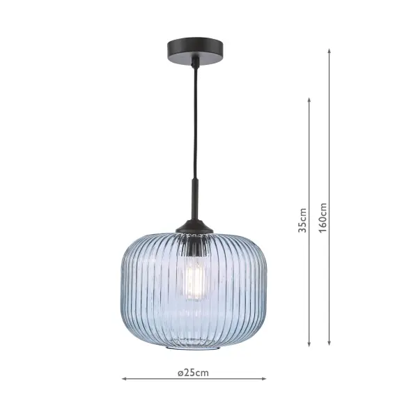 Demarius Black and Blue Glass Pendant