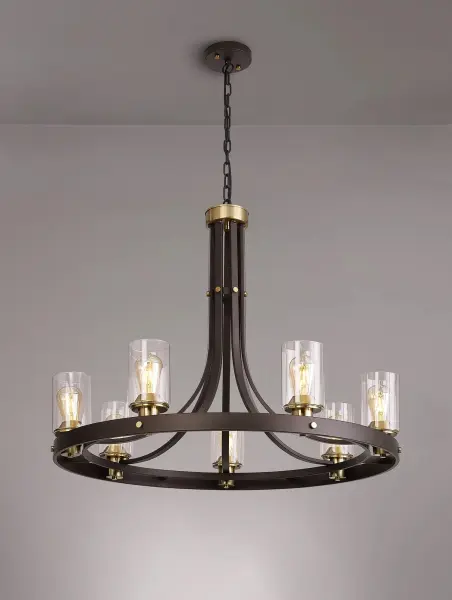 Derryclare 7 Light Brown & Bronze Pendant