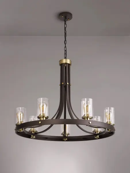 Derryclare 7 Light Brown & Bronze Pendant