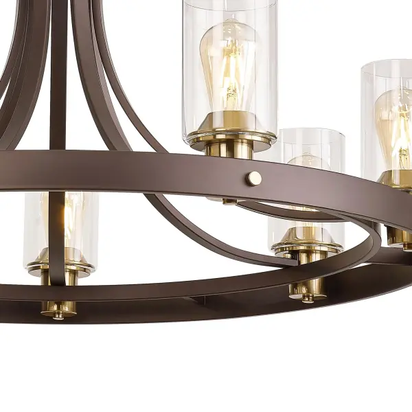Derryclare 7 Light Brown & Bronze Pendant