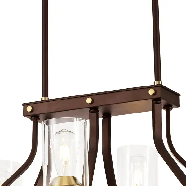 Derryclare 6 Light Linear Bronze & Gold Pendant