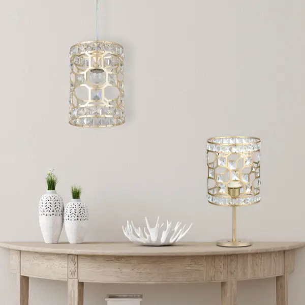 Diana Crystal Table Lamp in Champagne Gold