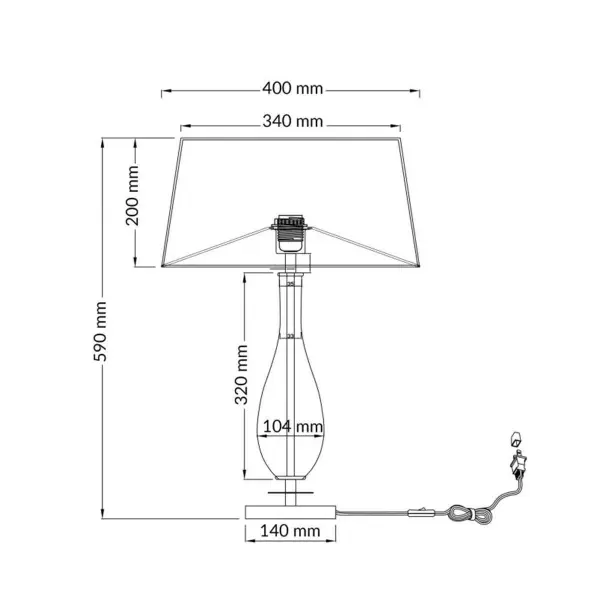 Dior Amber Glass Table Lamp c/w Shade