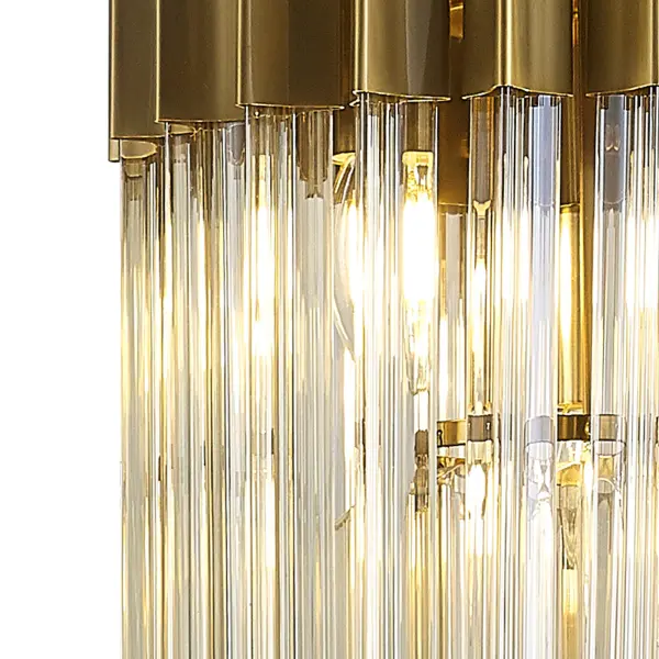 Donard Brass 4 Light Pendant with Cognac Glass