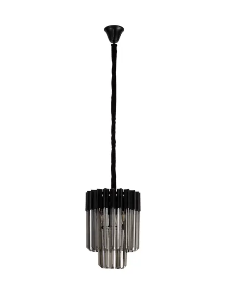 Donard Matt Black 4 Light Pendant with Smoked Glass