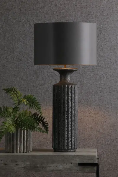Dugan Black Table Lamp C/W Shade
