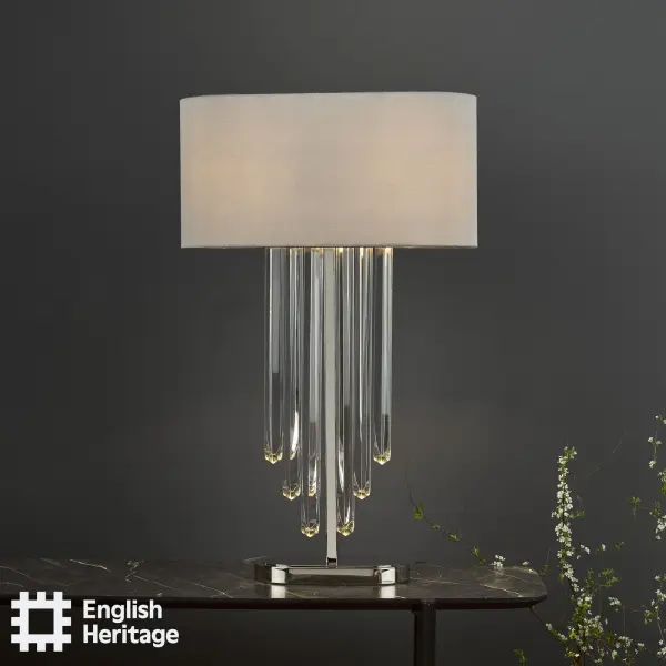 Eltham Polished Nickel Table Lamp C/W Shade