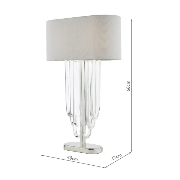 Eltham Polished Nickel Table Lamp C/W Shade