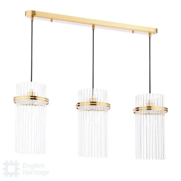 Eltham Antique Gold 3 Light Bar Pendant