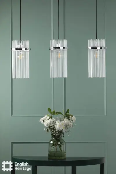 Eltham Polished Nickel 3 Light Bar Pendant