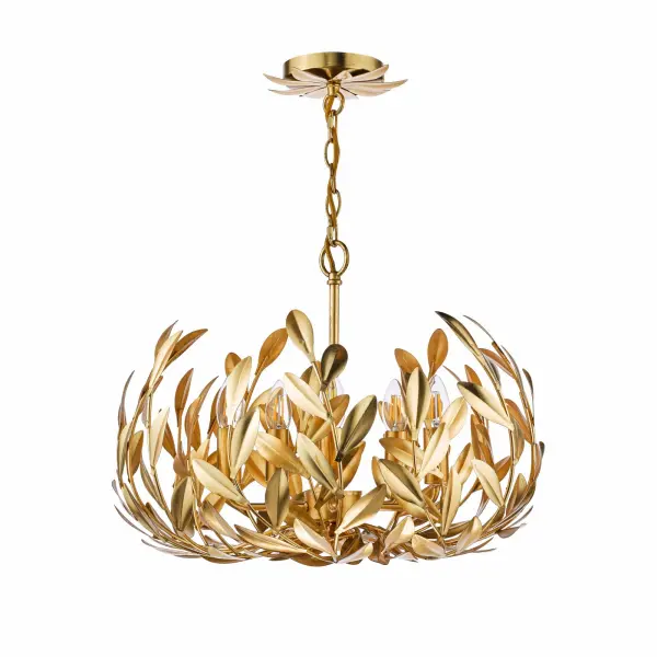 Ercilla 5 Light Gold Leaf Pendant