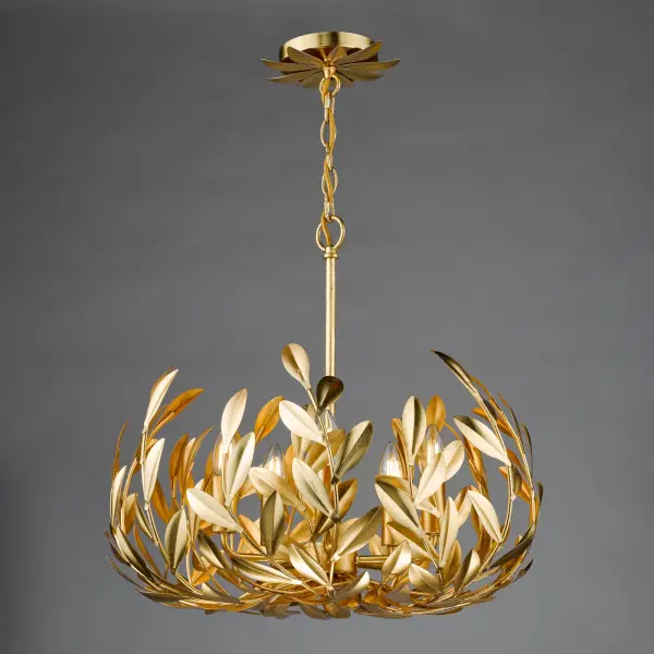 Ercilla 5 Light Gold Leaf Pendant