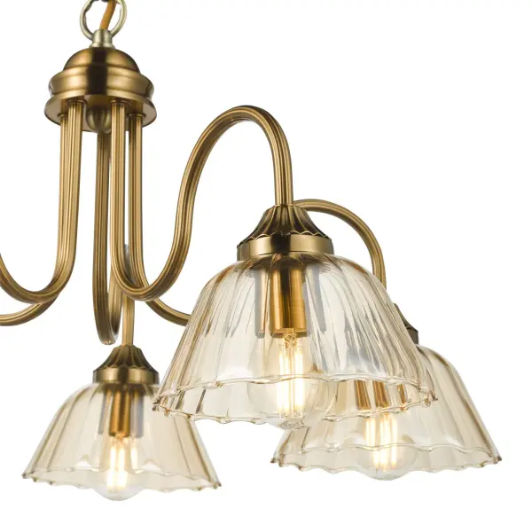Erika Antique Bronze & Amber Glass Ceiling Pendant