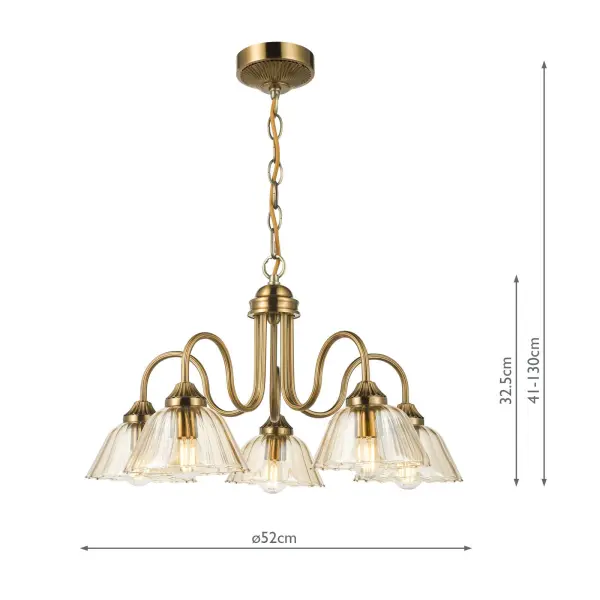 Erika Antique Bronze & Amber Glass Ceiling Pendant