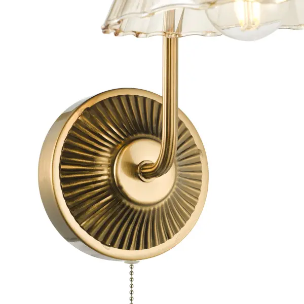 Erika Antique Bronze & Amber Glass Wall Light