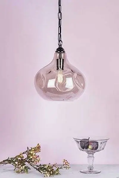 Esarosa 1 Light Pendant Black Chrome And Smoked Glass