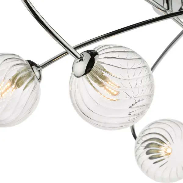 Etta 6 Light Polished Chrome Semi Flush & Clear Glass