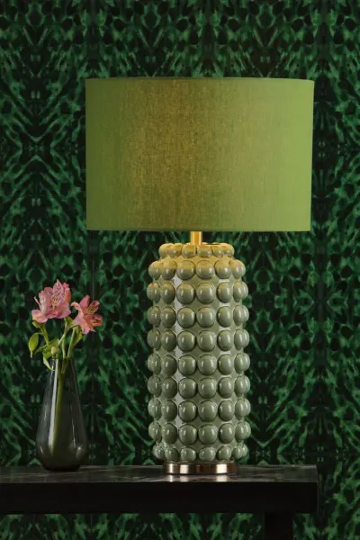 Etzel Green Table Lamp C/W Shade