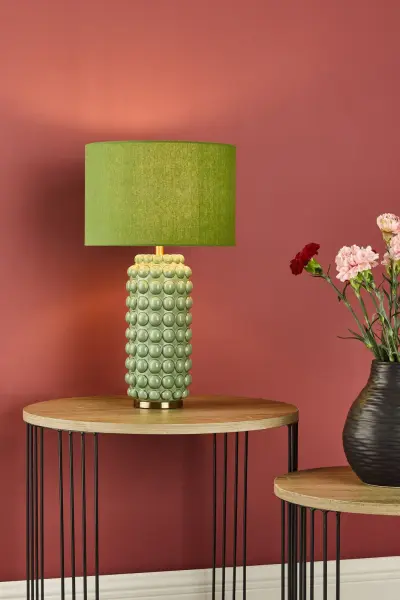 Etzel Green Table Lamp C/W Shade