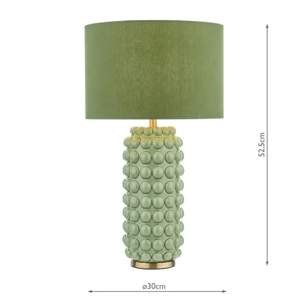 Etzel Green Table Lamp C/W Shade