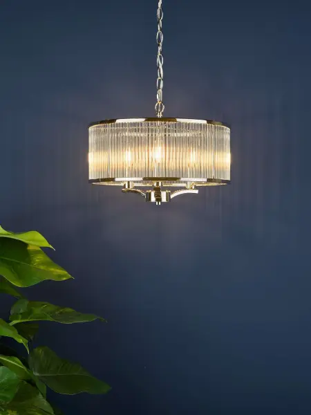Evelyn Polished Nickel Ceiling Pendant