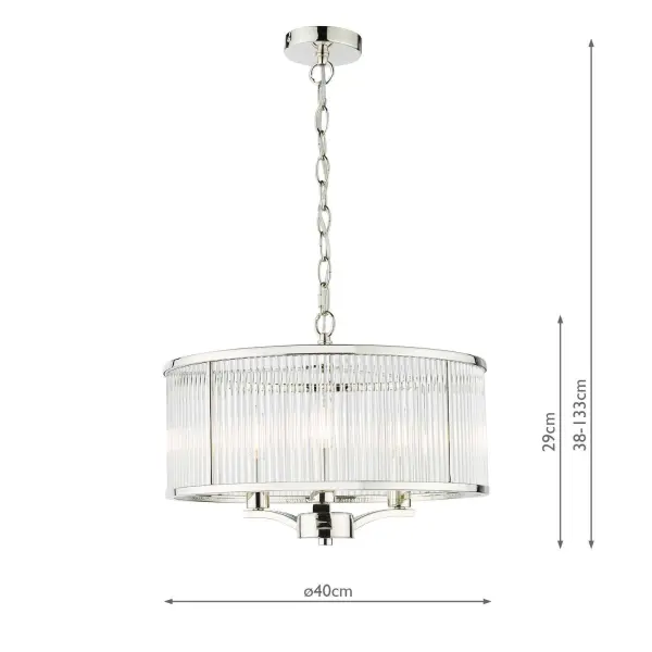 Evelyn Polished Nickel Ceiling Pendant