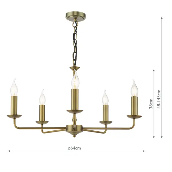 Favian 5 Light Matt Bronze Pendant