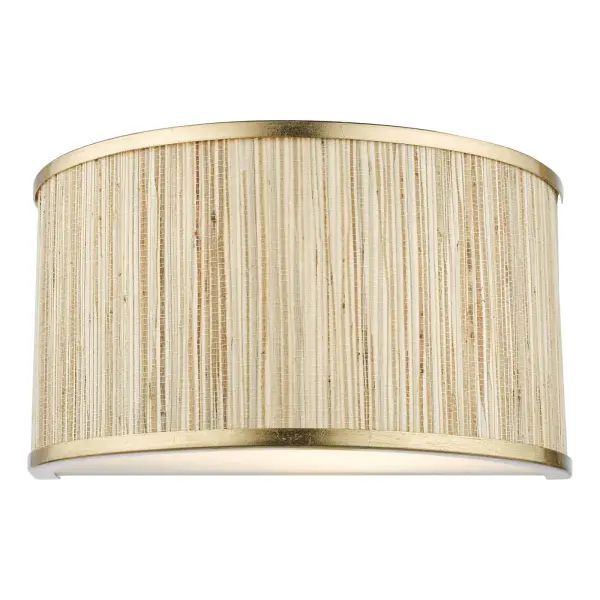 Fenella 2 Light Wall Fitting in Golf Leaf & Seagrass