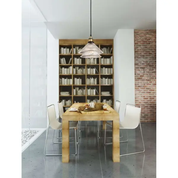 Empire Ridged Glass Pendant