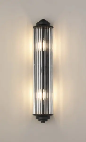 Appeal Large Flush Wall Light in Satin Black IP44