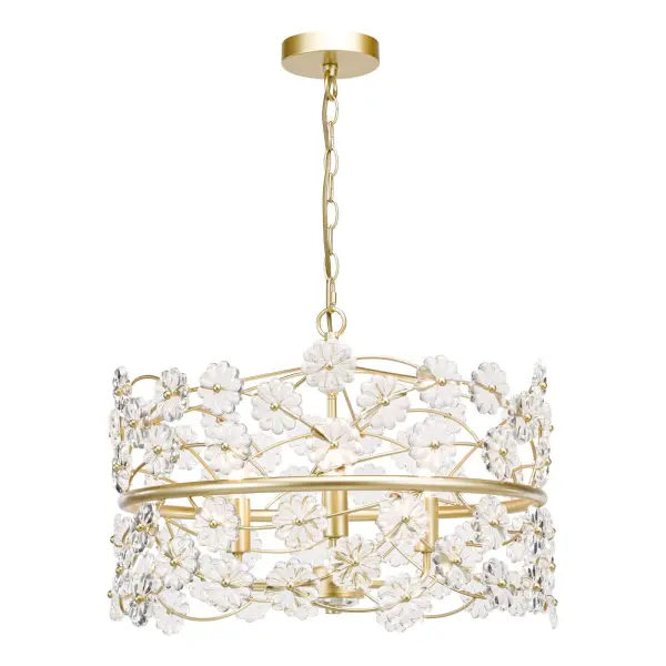 Fonda 3 Light Satin Gold & Glass Pendant