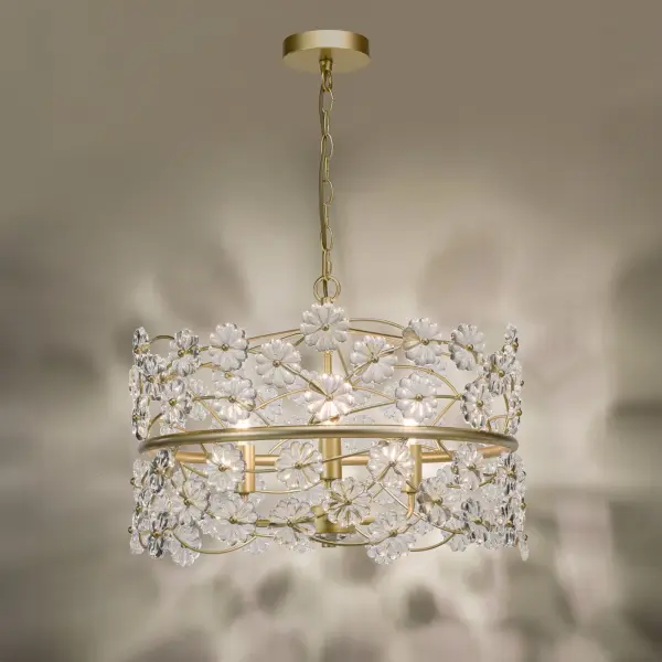 Fonda 3 Light Satin Gold & Glass Pendant