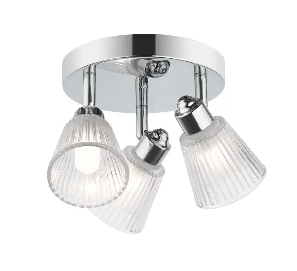 Gatsby 3 Light Bathroom Ceiling Light Polished Chrome IP44