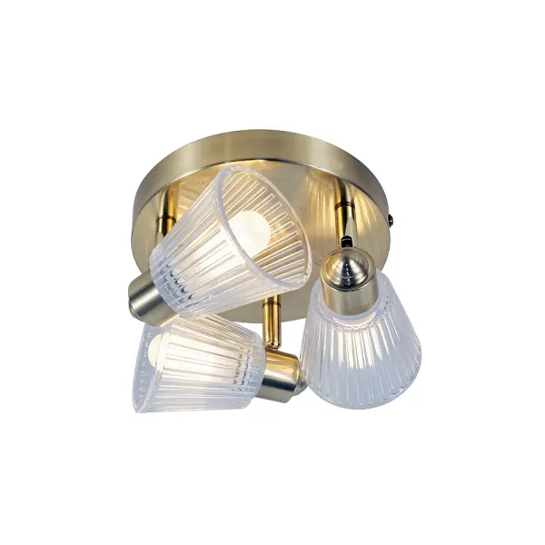 Gatsby 3 Light Bathroom Ceiling Light Satin Brass