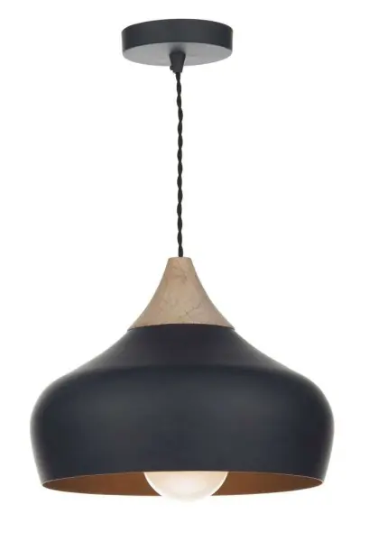 Gaucho 1 Light Pendant Black