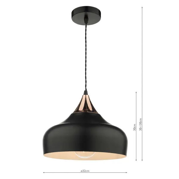 Gaucho Small Black & Copper Pendant
