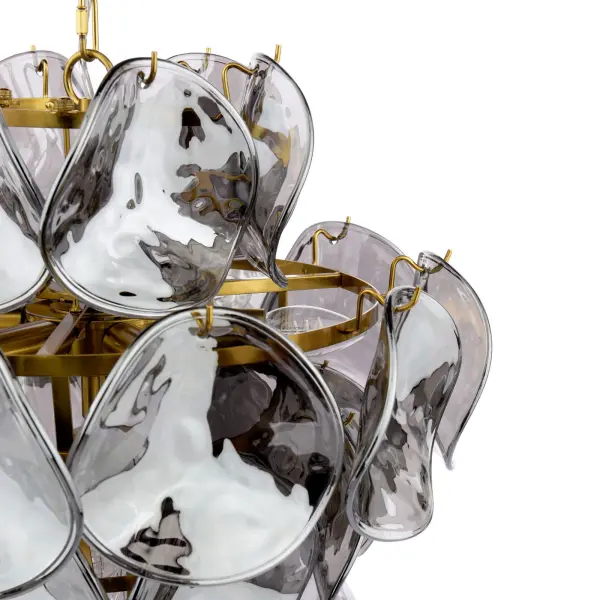 Genoa 8 Light Brass & Smoked Glass Pendant