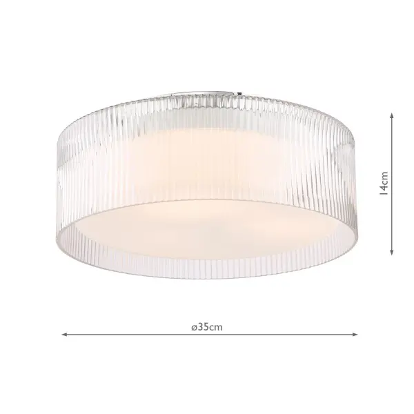 Geryon Polished Chrome Bathroom Flush Light IP44