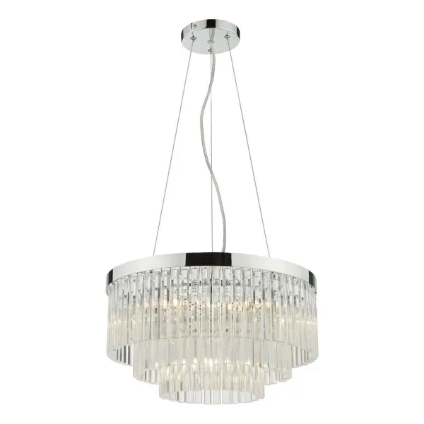 Giovana 5lt Pendant Polished Chrome & Clear Glass