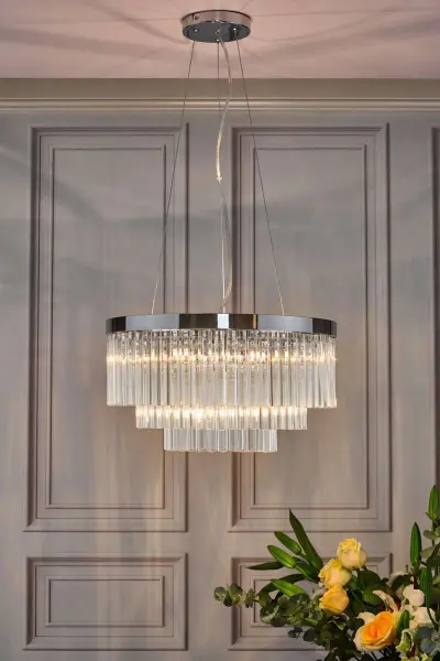 Giovana 5lt Pendant Polished Chrome & Clear Glass