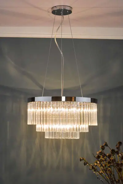 Giovana 5lt Pendant Polished Chrome & Clear Glass