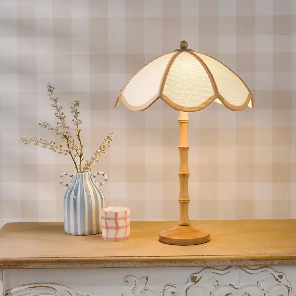 Giuliana Rattan Table Lamp C/W Shade