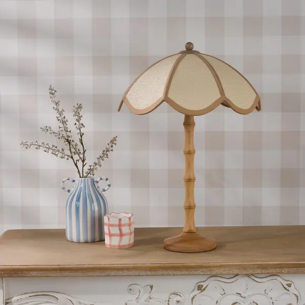 Giuliana Rattan Table Lamp C/W Shade