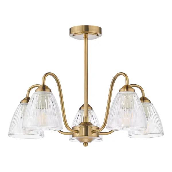 Glynis Antique Bronze 5 Light Semi Flush Fitting